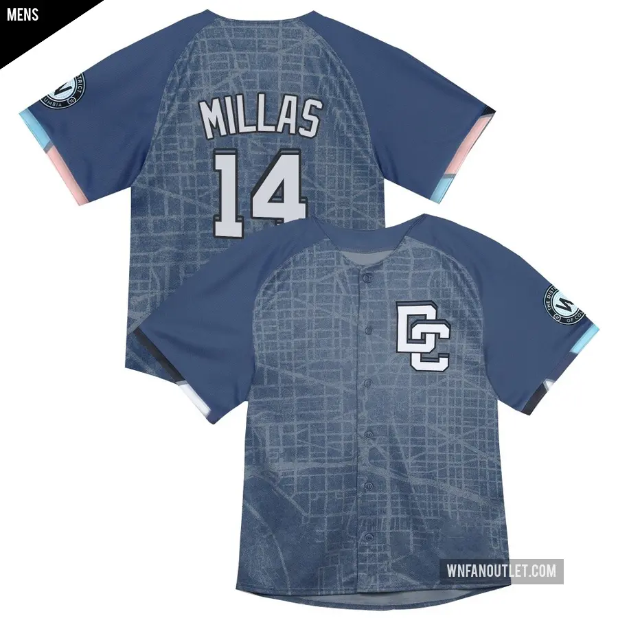Men's Washington Nationals ＃14 Drew Millas Limited Blue Infant 2025 City Connect Jersey