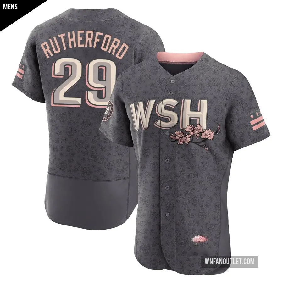 Men's Washington Nationals ＃29 Blake Rutherford Authentic Gray 2022 City Connect Jersey