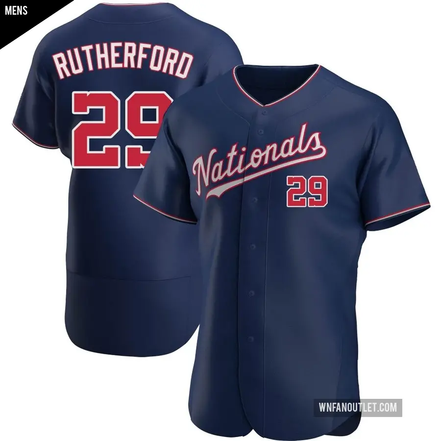 Men's Washington Nationals ＃29 Blake Rutherford Authentic Navy Alternate Jersey