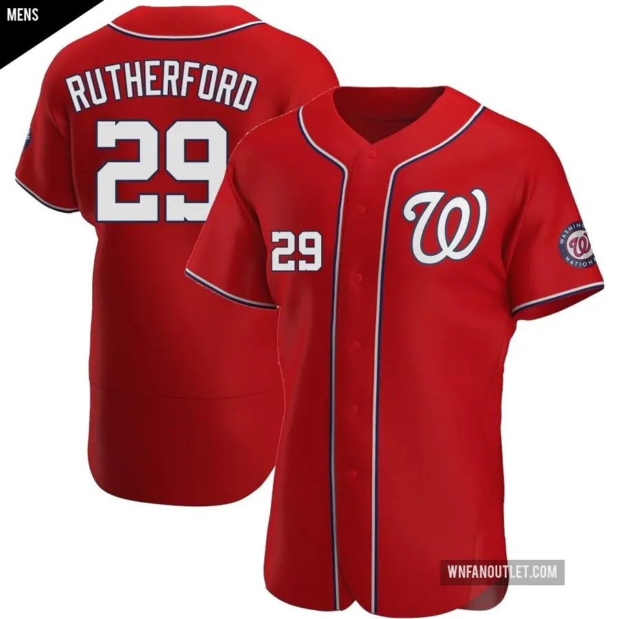 Men's Washington Nationals ＃29 Blake Rutherford Authentic Red Alternate Jersey
