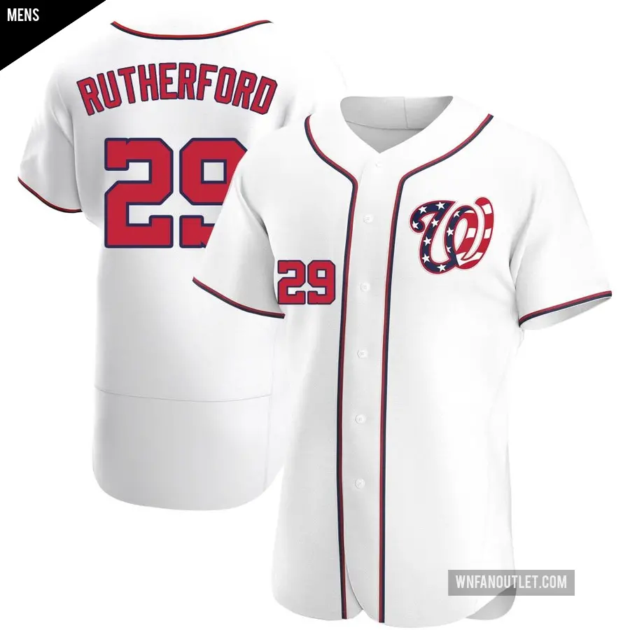 Men's Washington Nationals ＃29 Blake Rutherford Authentic White Alternate Jersey