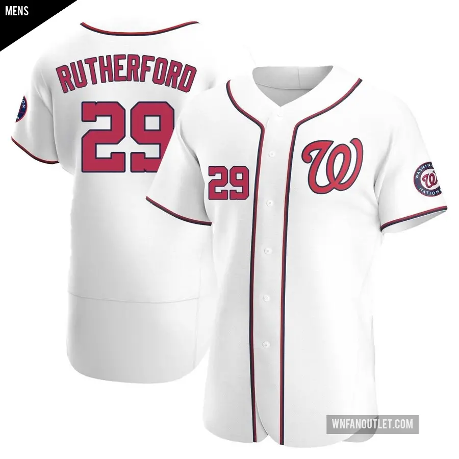 Men's Washington Nationals ＃29 Blake Rutherford Authentic White Home Jersey
