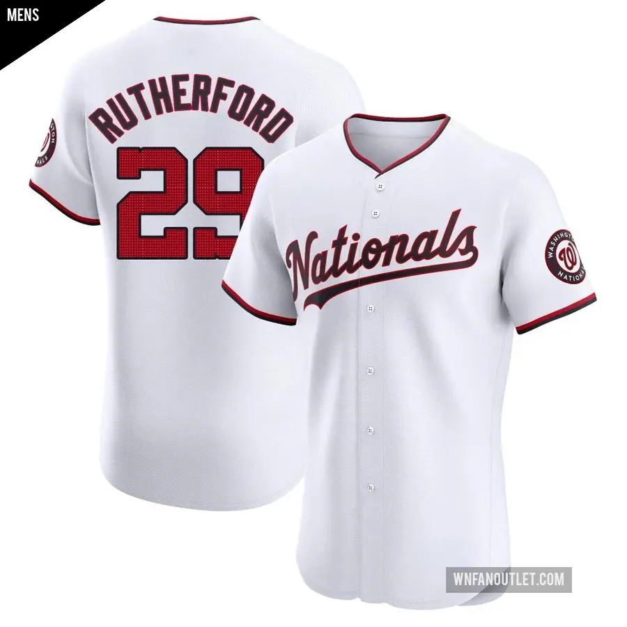 Men's Washington Nationals ＃29 Blake Rutherford Elite White Home Jersey