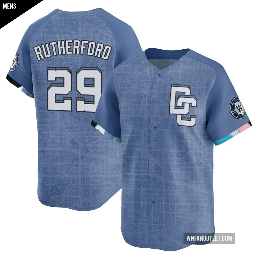 Men's Washington Nationals ＃29 Blake Rutherford Limited Blue 2025 City Connect Jersey