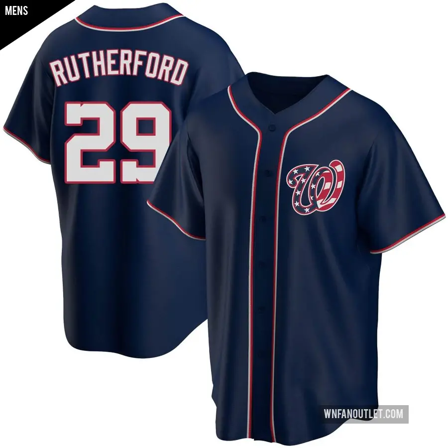 Men's Washington Nationals ＃29 Blake Rutherford Replica Navy Alternate Team Jersey