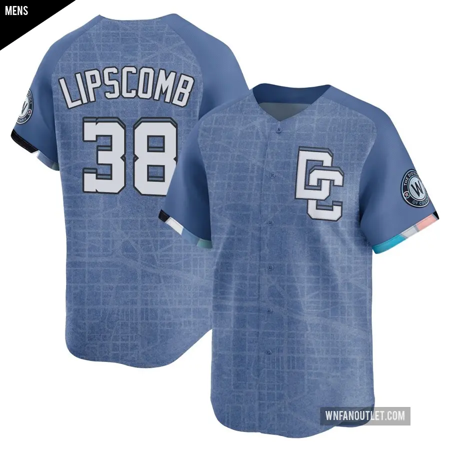 Men's Washington Nationals ＃38 Trey Lipscomb Limited Blue 2025 City Connect Jersey