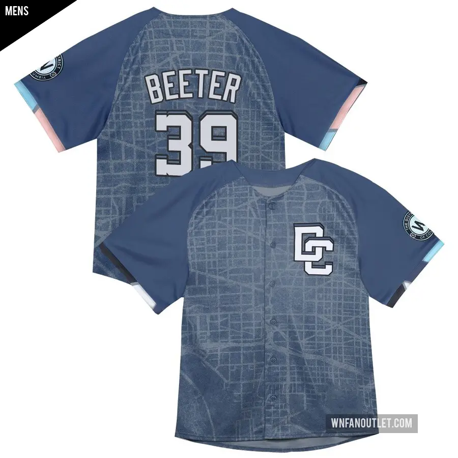 Men's Washington Nationals ＃39 Clayton Beeter Limited Blue Infant 2025 City Connect Jersey