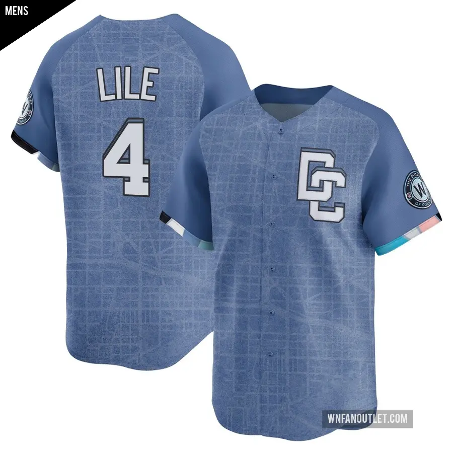Men's Washington Nationals ＃4 Daylen Lile Limited Blue 2025 City Connect Jersey