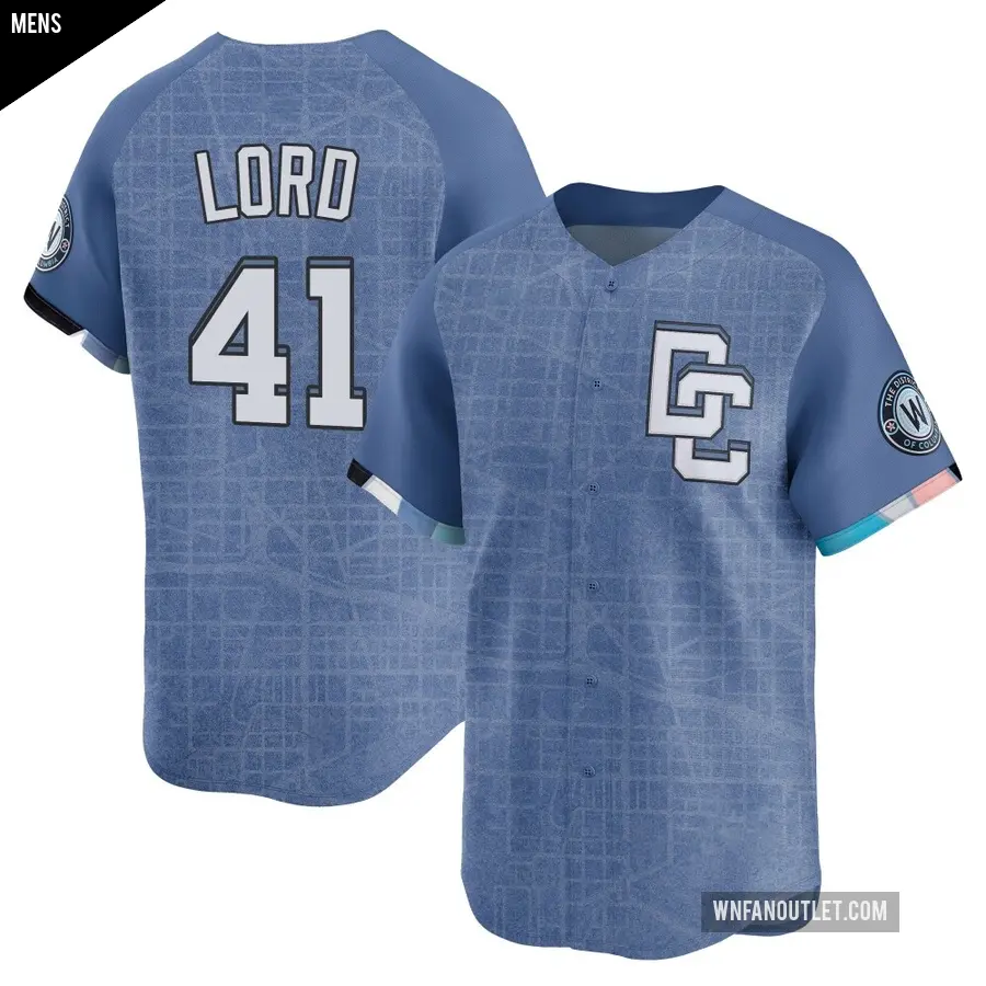 Men's Washington Nationals ＃41 Brad Lord Limited Blue 2025 City Connect Jersey