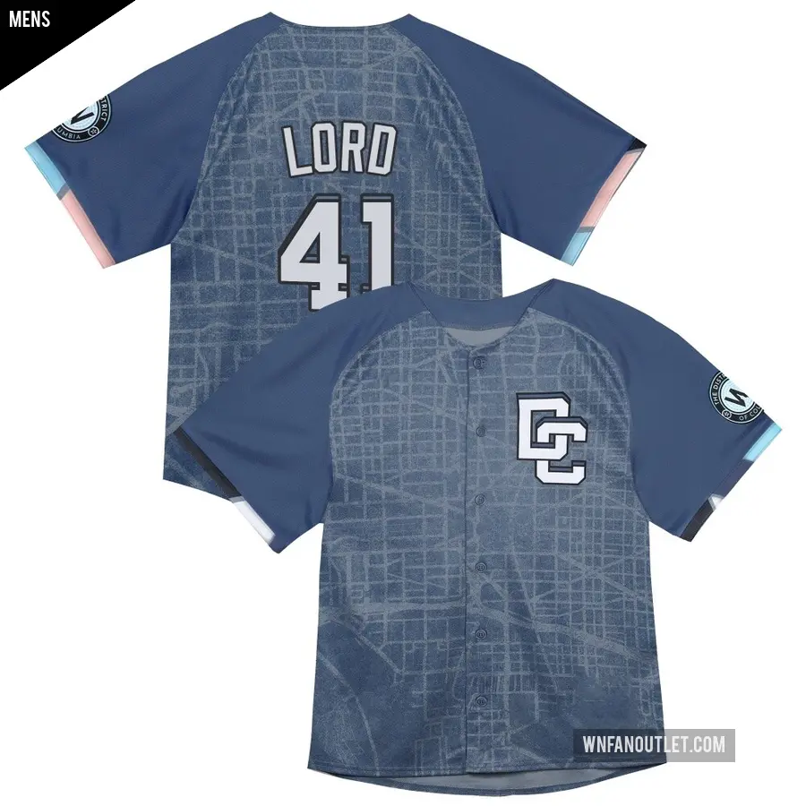 Men's Washington Nationals ＃41 Brad Lord Limited Blue Infant 2025 City Connect Jersey