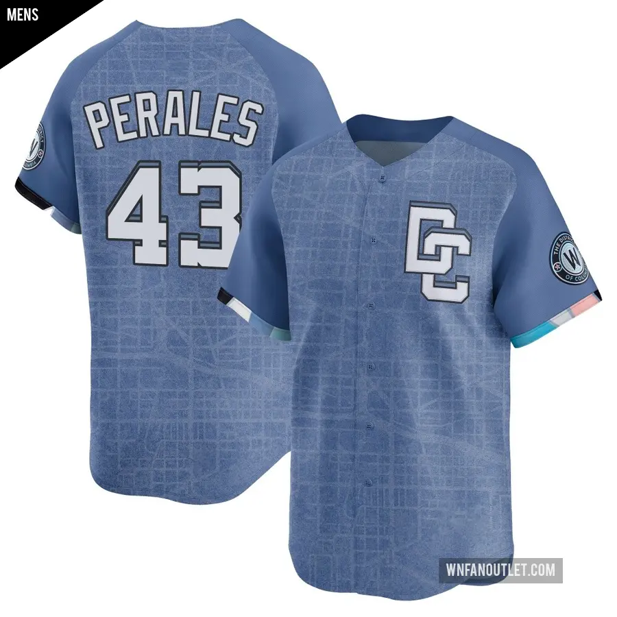 Men's Washington Nationals ＃43 Luis Perales Limited Blue 2025 City Connect Jersey