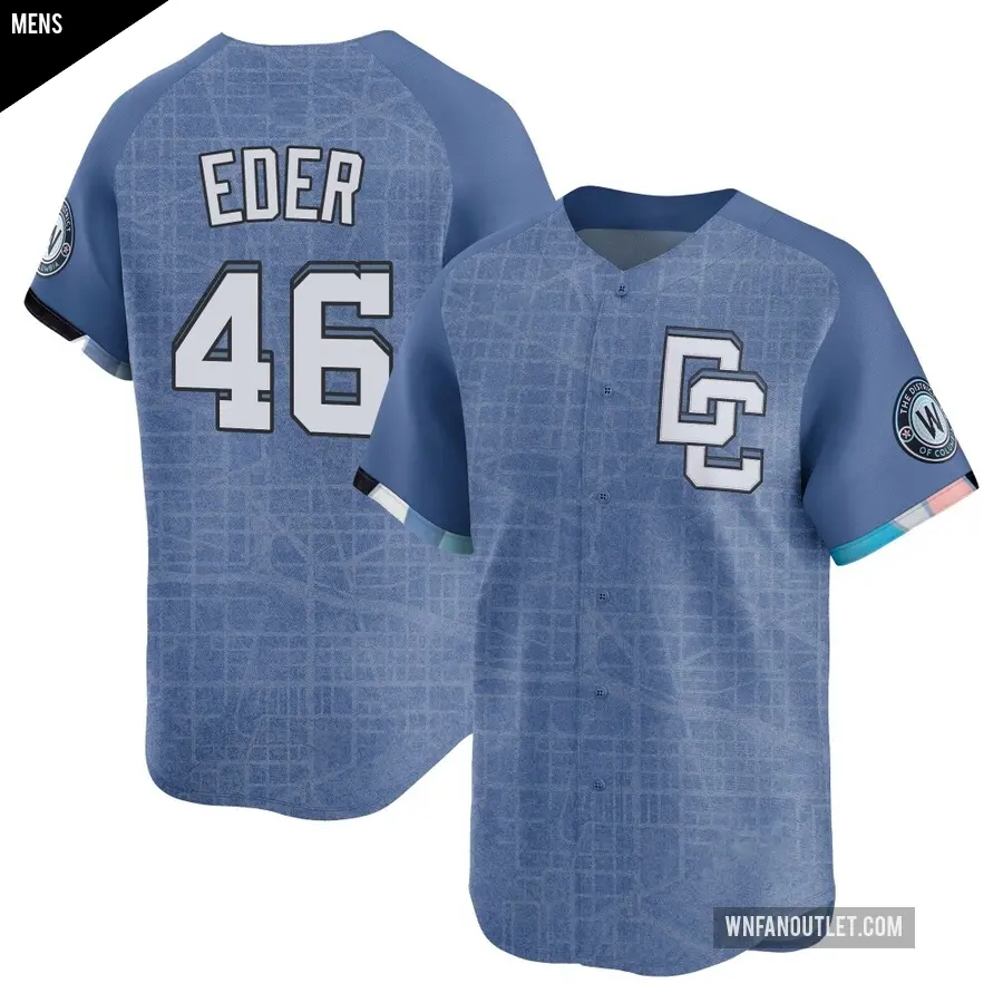 Men's Washington Nationals ＃46 Jake Eder Limited Blue 2025 City Connect Jersey