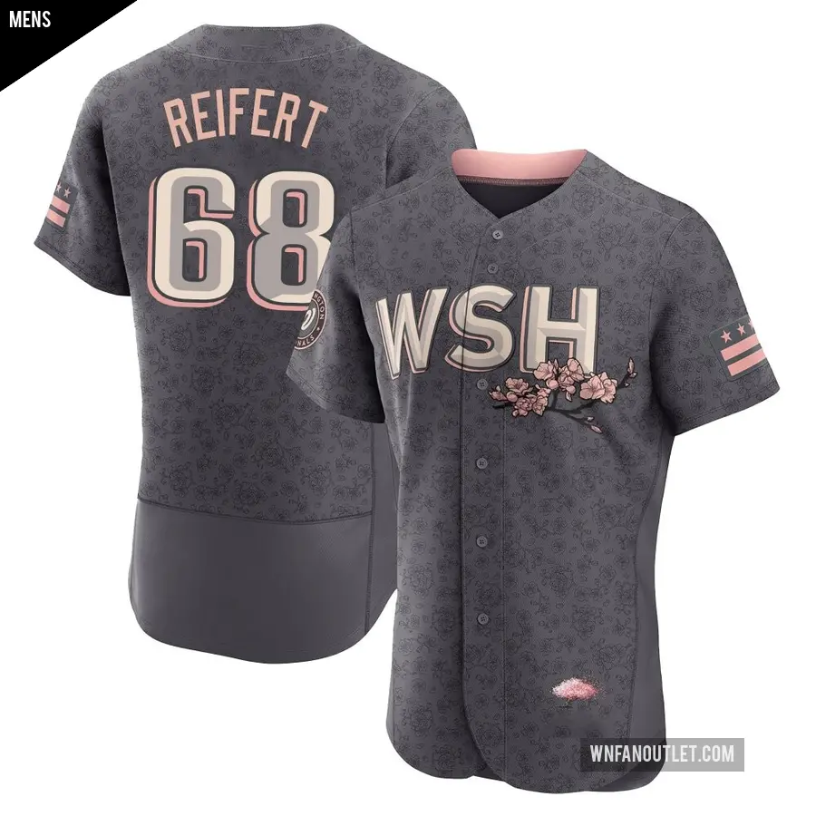 Men's Washington Nationals ＃68 Evan Reifert Authentic Gray 2022 City Connect Jersey
