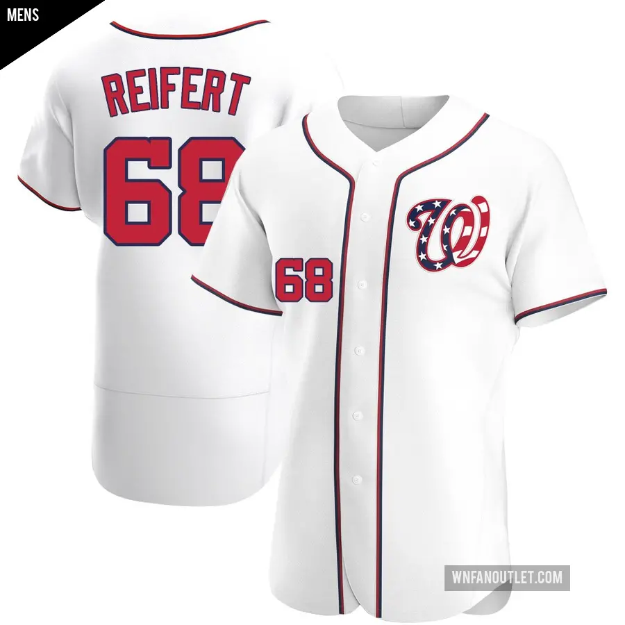 Men's Washington Nationals ＃68 Evan Reifert Authentic White Alternate Jersey