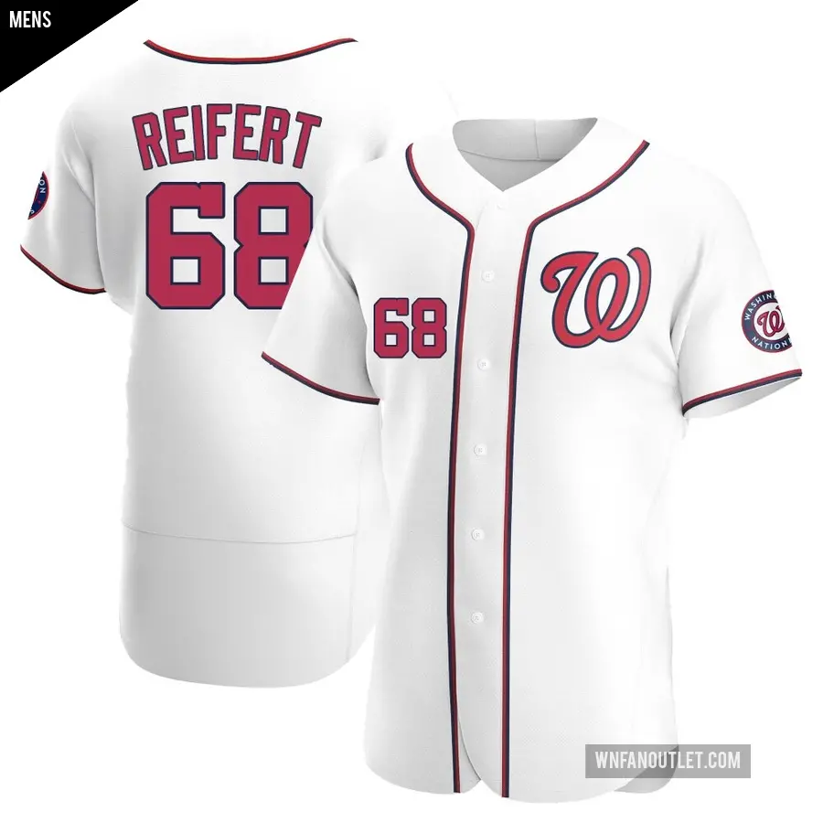 Men's Washington Nationals ＃68 Evan Reifert Authentic White Home Jersey