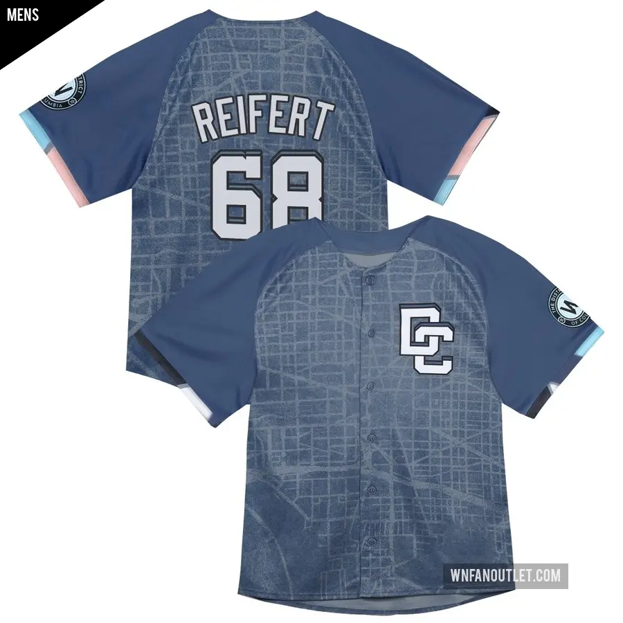 Men's Washington Nationals ＃68 Evan Reifert Limited Blue Infant 2025 City Connect Jersey