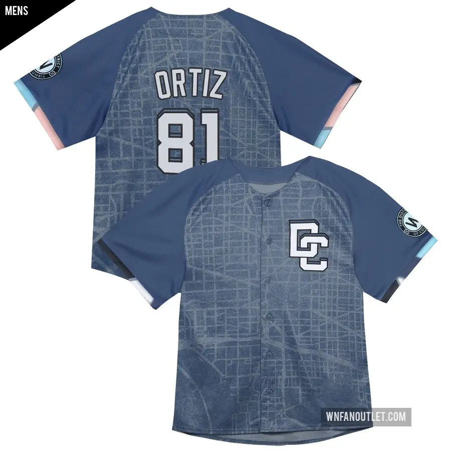 Men's Washington Nationals ＃81 Abimelec Ortiz Limited Blue Infant 2025 City Connect Jersey