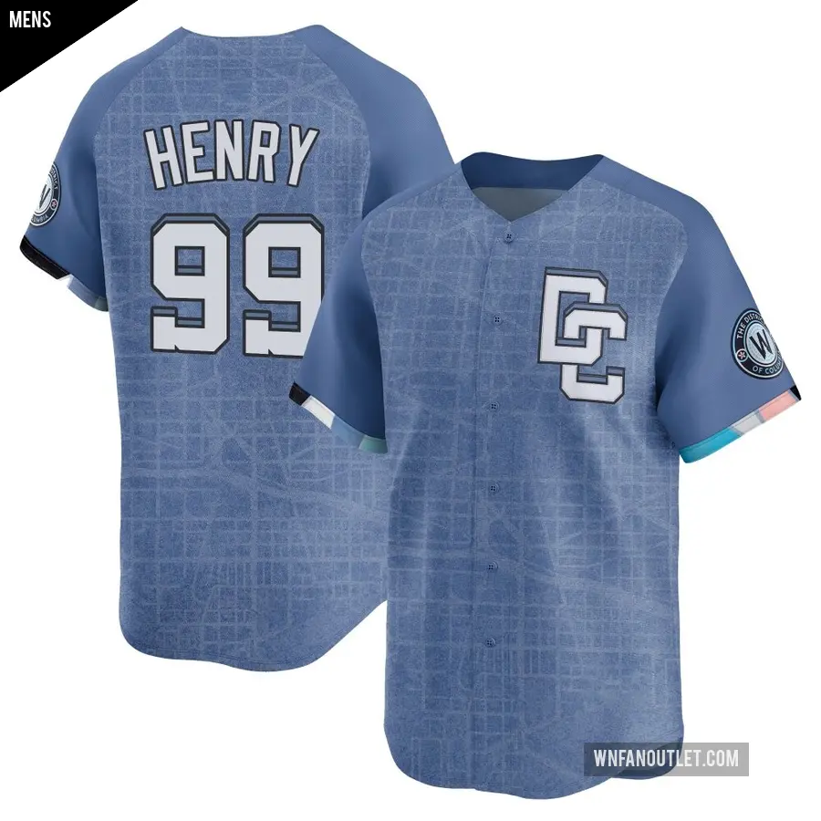 Men's Washington Nationals ＃99 Cole Henry Limited Blue 2025 City Connect Jersey