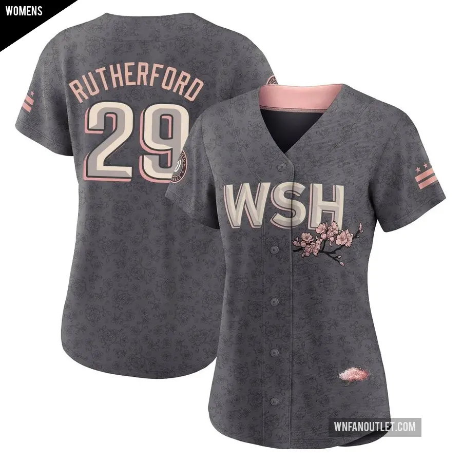 Women's Washington Nationals ＃29 Blake Rutherford Authentic Gray 2022 City Connect Jersey