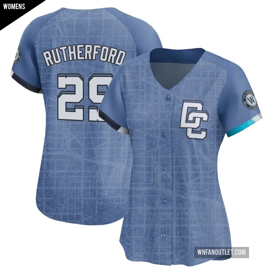 Women's Washington Nationals ＃29 Blake Rutherford Limited Blue 2025 City Connect Jersey