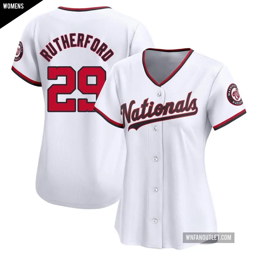 Women's Washington Nationals ＃29 Blake Rutherford Limited White Home Jersey