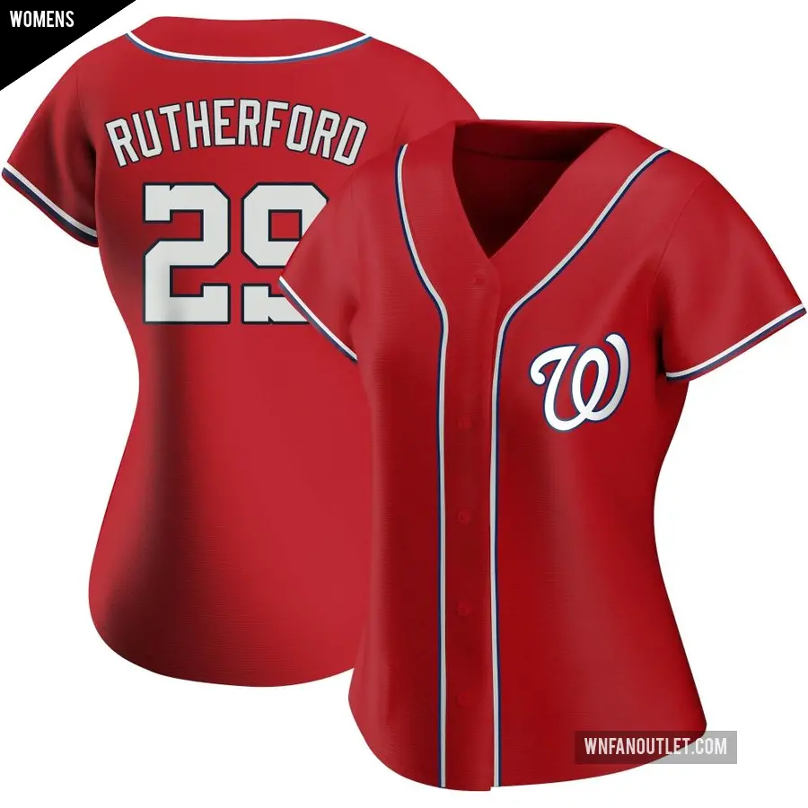 Women's Washington Nationals ＃29 Blake Rutherford Replica Red Alternate Jersey