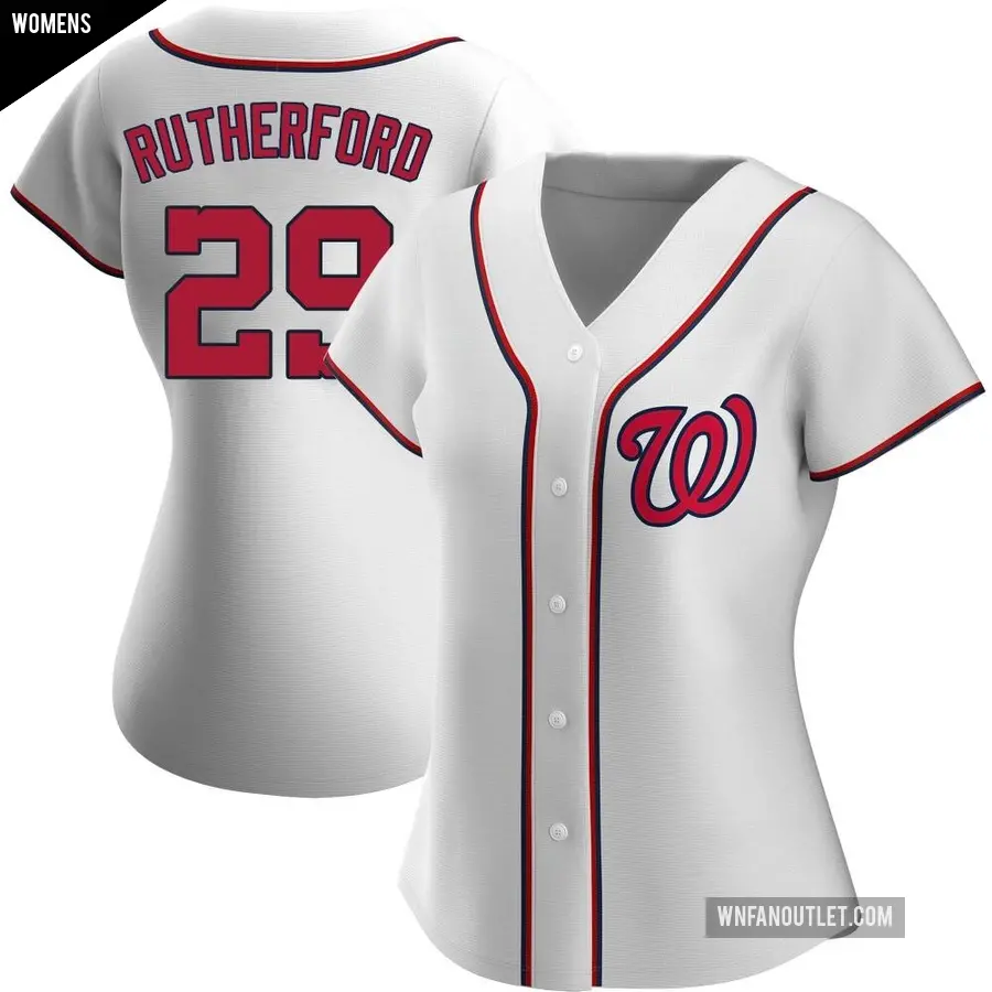 Women's Washington Nationals ＃29 Blake Rutherford Replica White Home Jersey