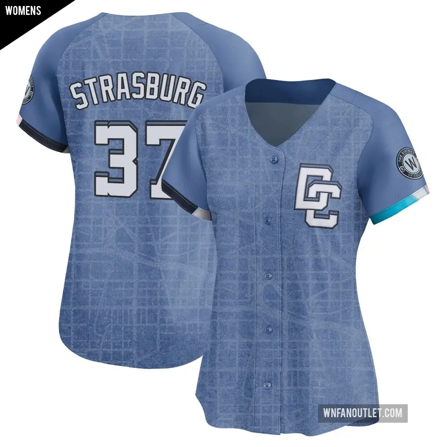 Women's Washington Nationals ＃37 Stephen Strasburg Limited Blue 2025 City Connect Jersey