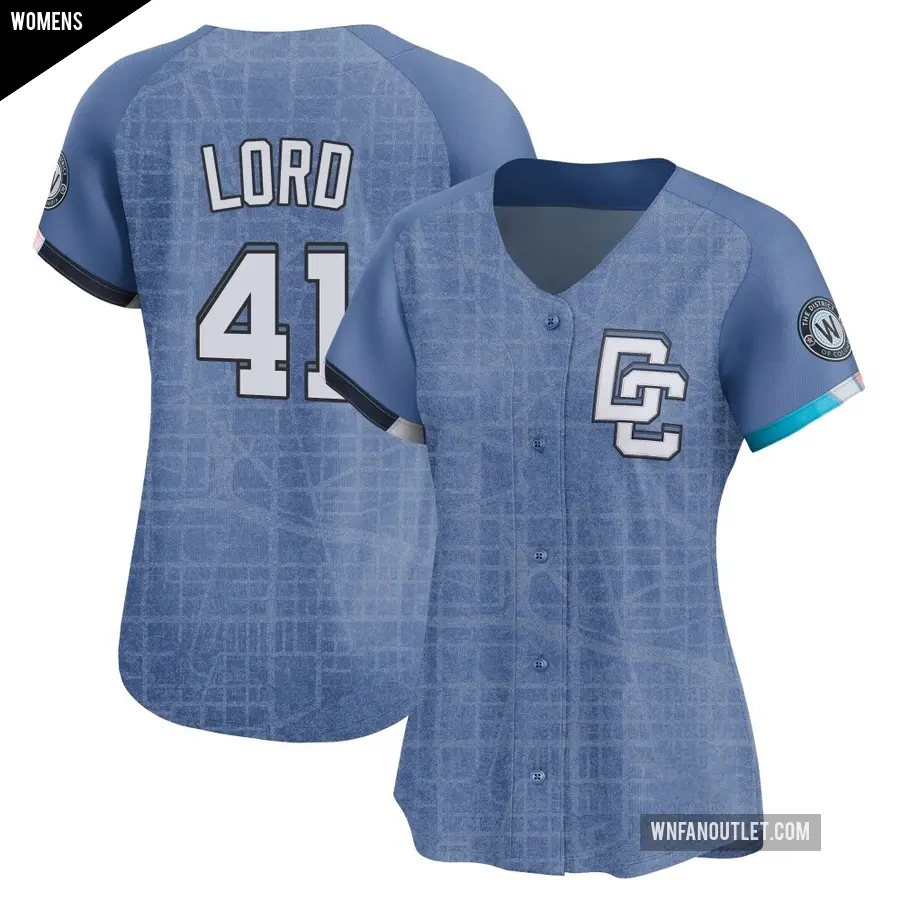 Women's Washington Nationals ＃41 Brad Lord Limited Blue 2025 City Connect Jersey