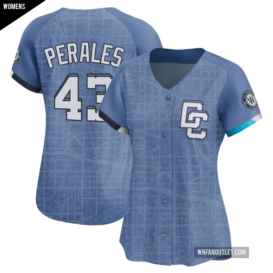 Women's Washington Nationals ＃43 Luis Perales Limited Blue 2025 City Connect Jersey