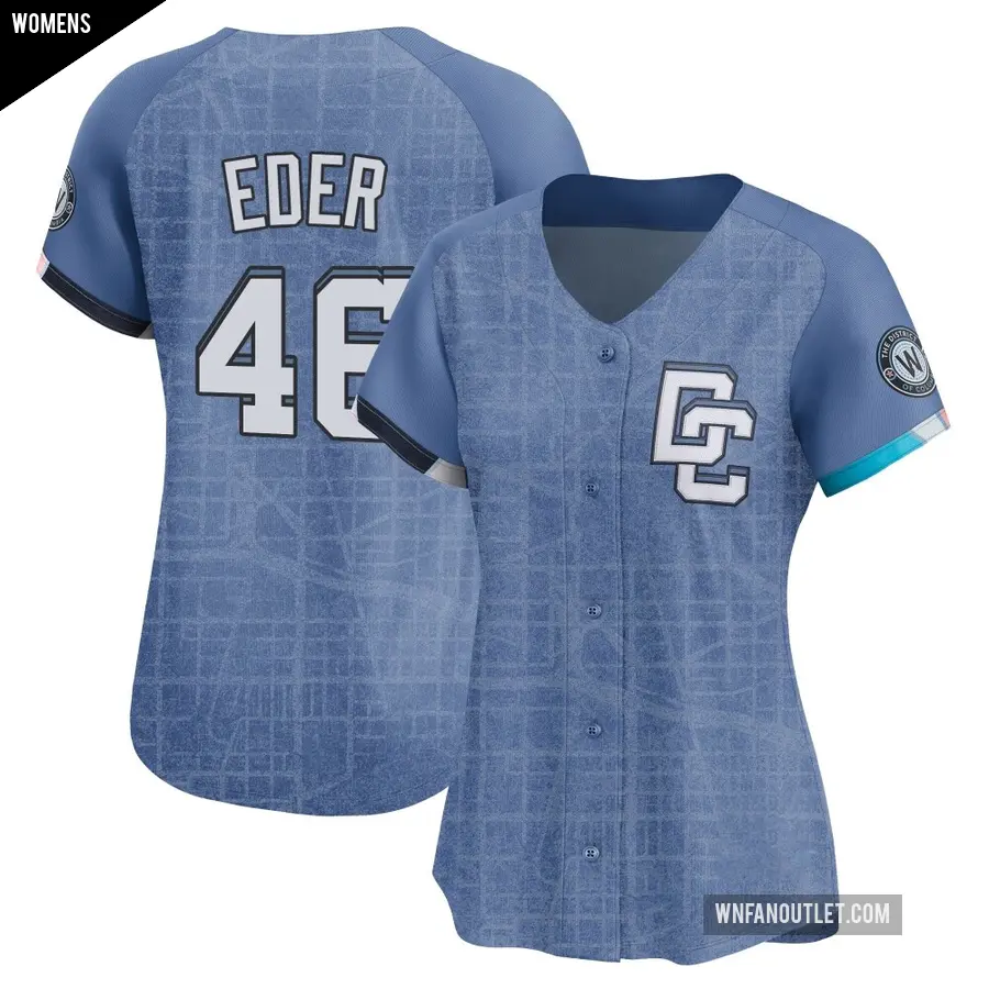 Women's Washington Nationals ＃46 Jake Eder Limited Blue 2025 City Connect Jersey