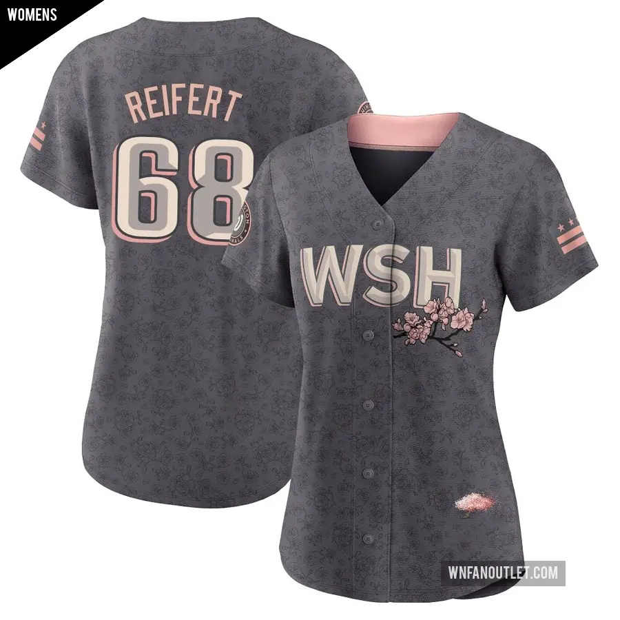 Women's Washington Nationals ＃68 Evan Reifert Authentic Gray 2022 City Connect Jersey