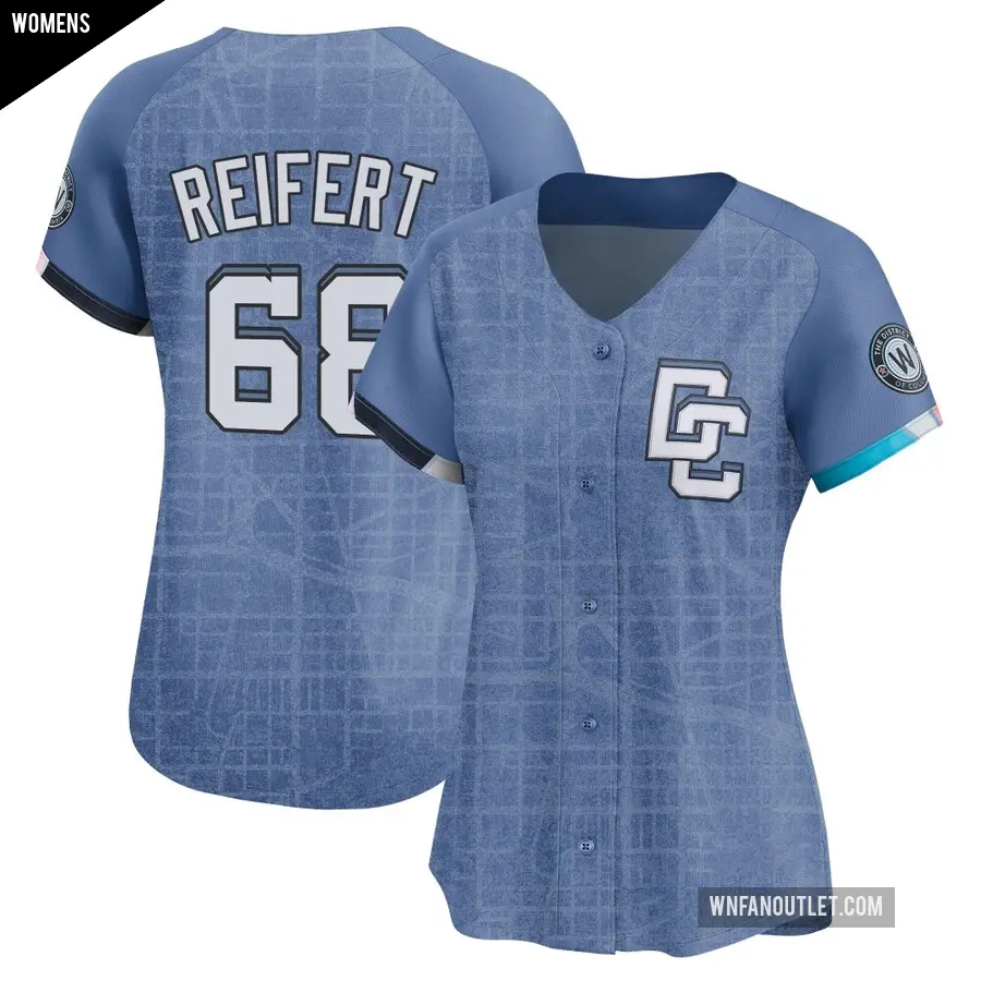 Women's Washington Nationals ＃68 Evan Reifert Limited Blue 2025 City Connect Jersey