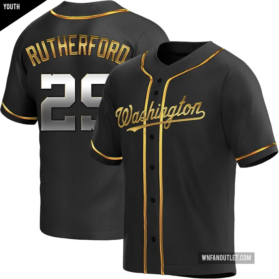 Youth Washington Nationals ＃29 Blake Rutherford Replica Gold Black en Alternate Jersey
