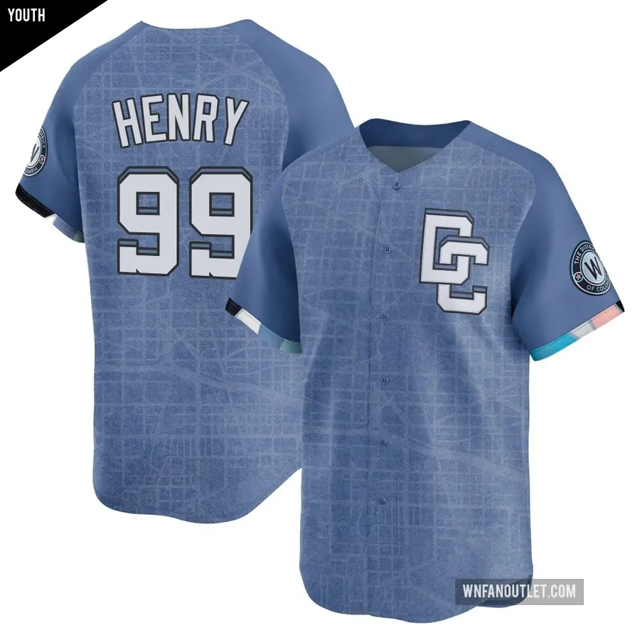 Youth Washington Nationals ＃99 Cole Henry Limited Blue 2025 City Connect Jersey